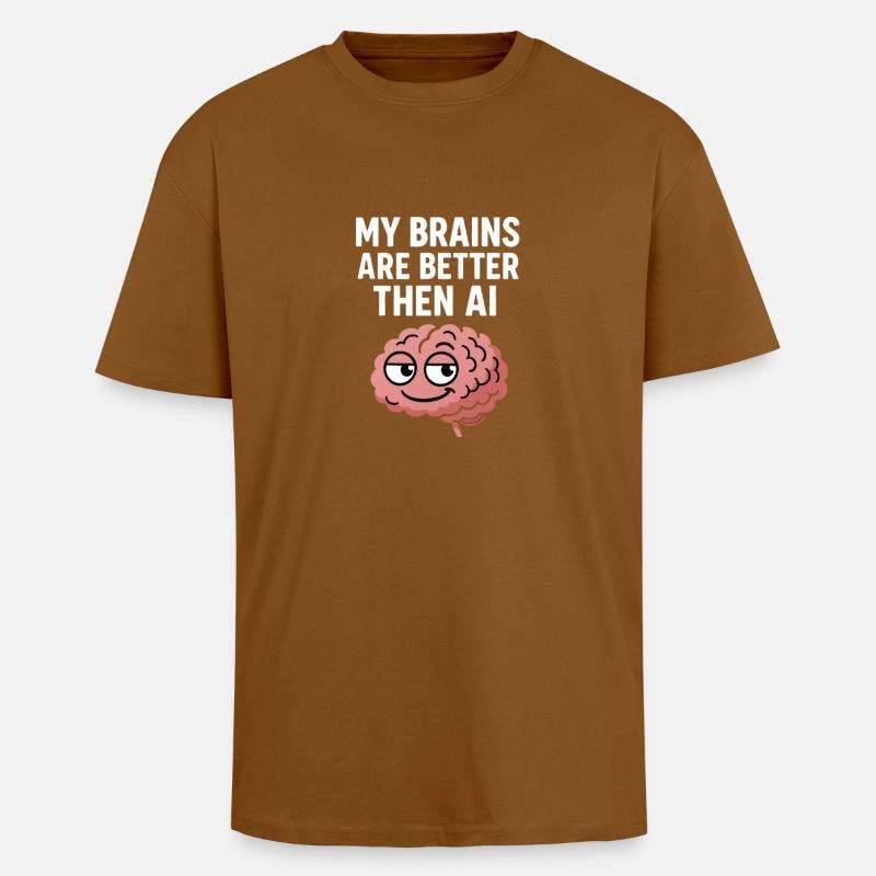 Mind vs. Technology: Smart Brains - Unisex Oversized Heavyweight T-shirt - toffee