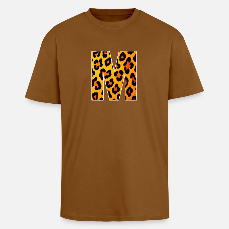 Leopard M Buchstabe - Oversized Heavyweight Unisex T-Shirt - Toffee