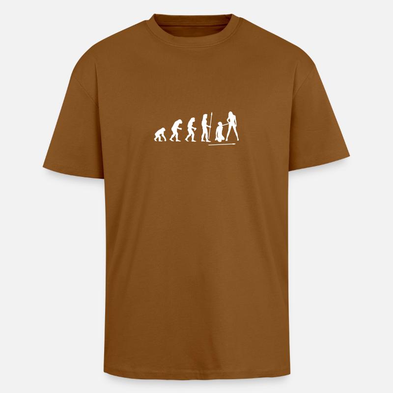 evolution_wedding1 - Oversized Heavyweight Unisex T-Shirt - Toffee