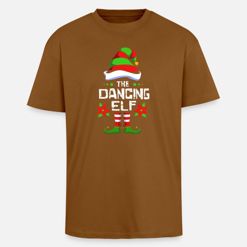 Elfe dansant Elfe Cadeau de Noël - T-shirt unisexe oversize épais - toffee