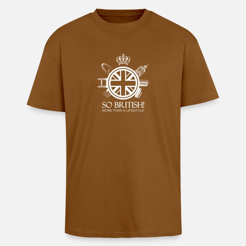 SO BRITISH Weiße Version - Oversized Heavyweight Unisex T-Shirt - Toffee