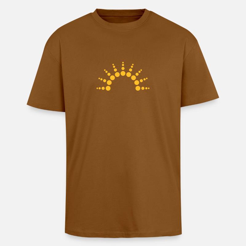 Half-circle circles points Sun logo - Unisex Oversized Heavyweight T-shirt - toffee