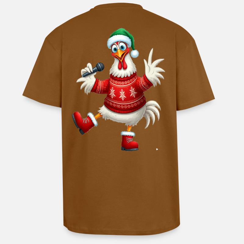 Urlaub Singende Henne Pullover - Oversized Heavyweight Unisex T-Shirt - Toffee