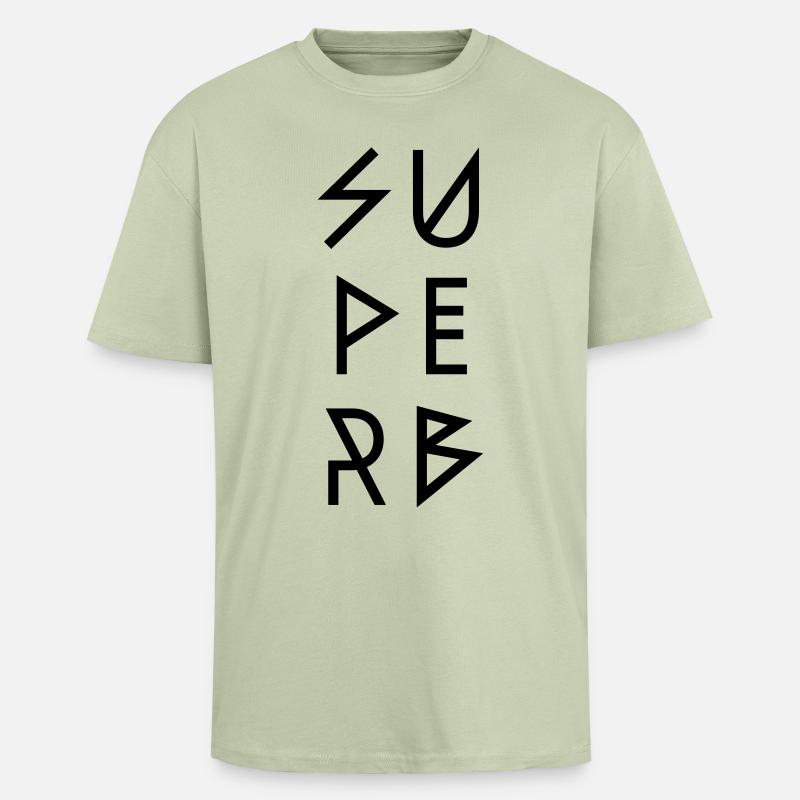 SUPERB - Oversized Heavyweight Unisex T-Shirt - Leichtes Salbeigrün 