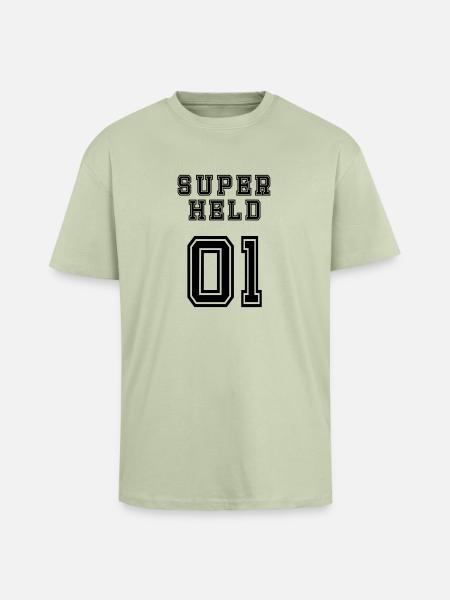 Superheld - Oversized Heavyweight Unisex T-Shirt - Leichtes Salbeigrün