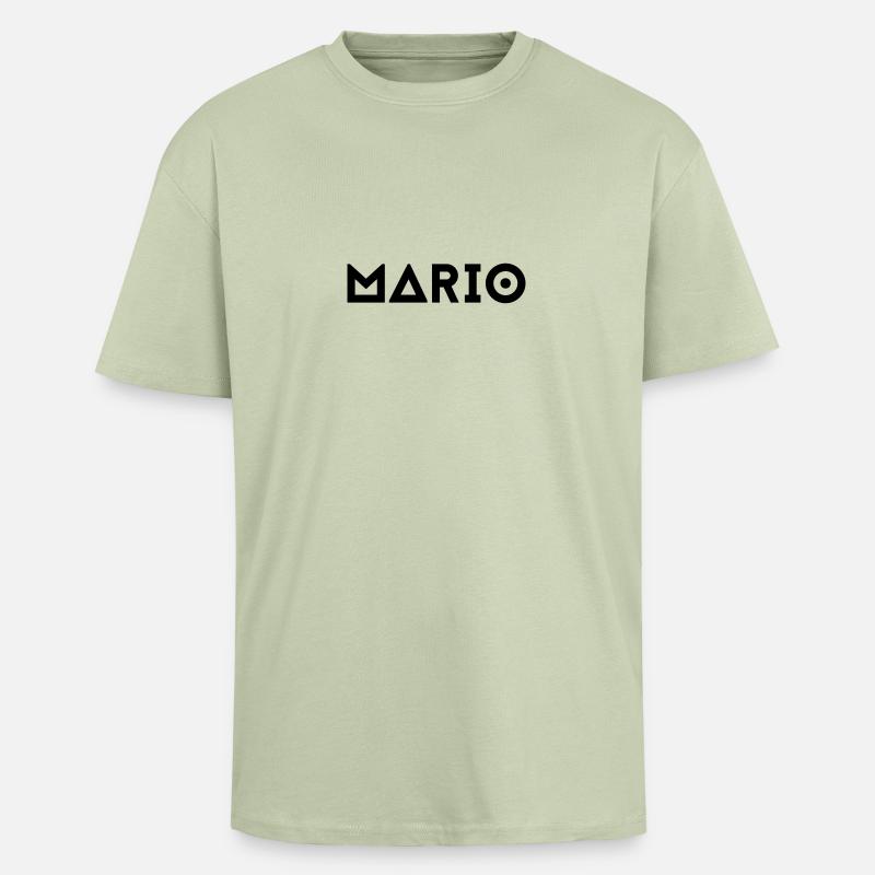 Vorname Mario - Oversized Heavyweight Unisex T-Shirt - Leichtes Salbeigrün 