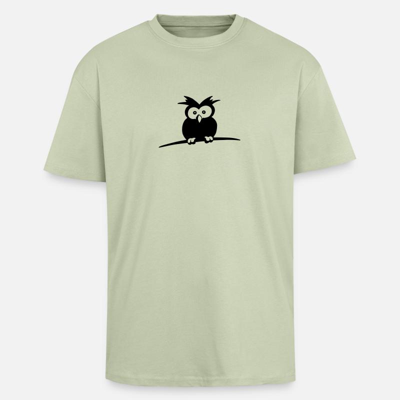 kleene Eule - Oversized Heavyweight Unisex T-Shirt - Leichtes Salbeigrün 