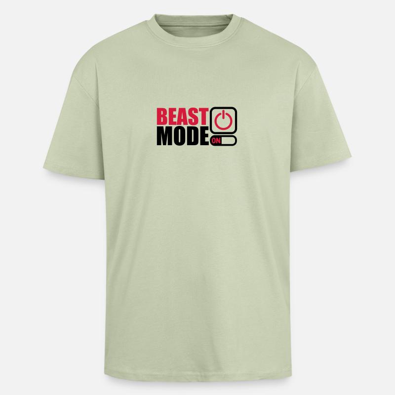 Beast Mode On Power An - Oversized Heavyweight Unisex T-Shirt - Leichtes Salbeigrün 