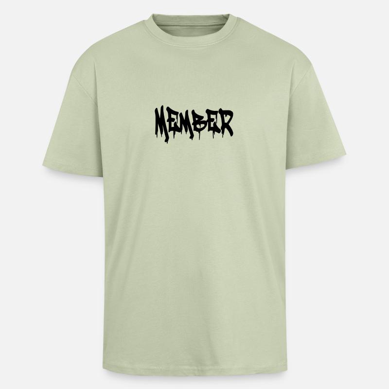 Member Graffiti - Oversized Heavyweight Unisex T-Shirt - Leichtes Salbeigrün 
