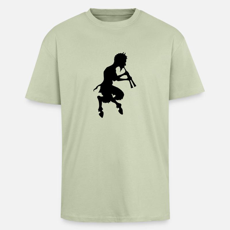 pan faune devil devil - T-shirt unisexe oversize épais - vert sauge léger 