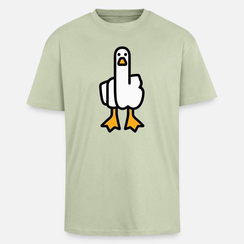 Oie de déclaration - T-shirt unisexe oversize épais - vert sauge léger 