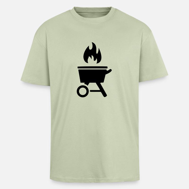 Grillade - T-shirt unisexe oversize épais - vert sauge léger 