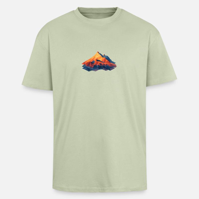 Weisshorn VS 4505m LowPoly - Oversized Heavyweight Unisex T-Shirt - Leichtes Salbeigrün 