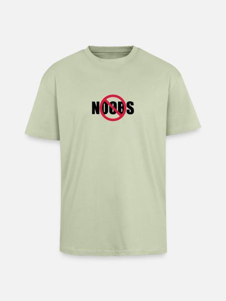 Aucun signe de noobs interdit - T-shirt unisexe oversize épais - vert sauge léger 