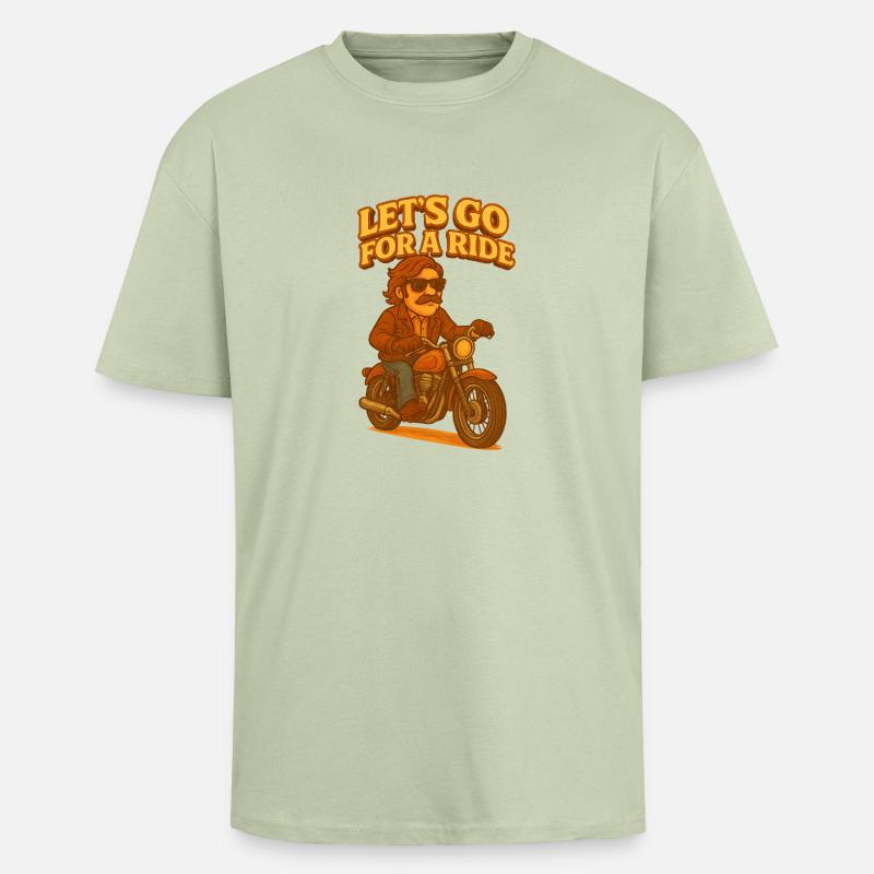 Auf geht's zu einer Fahrt - Oversized Heavyweight Unisex T-Shirt - Leichtes Salbeigrün 