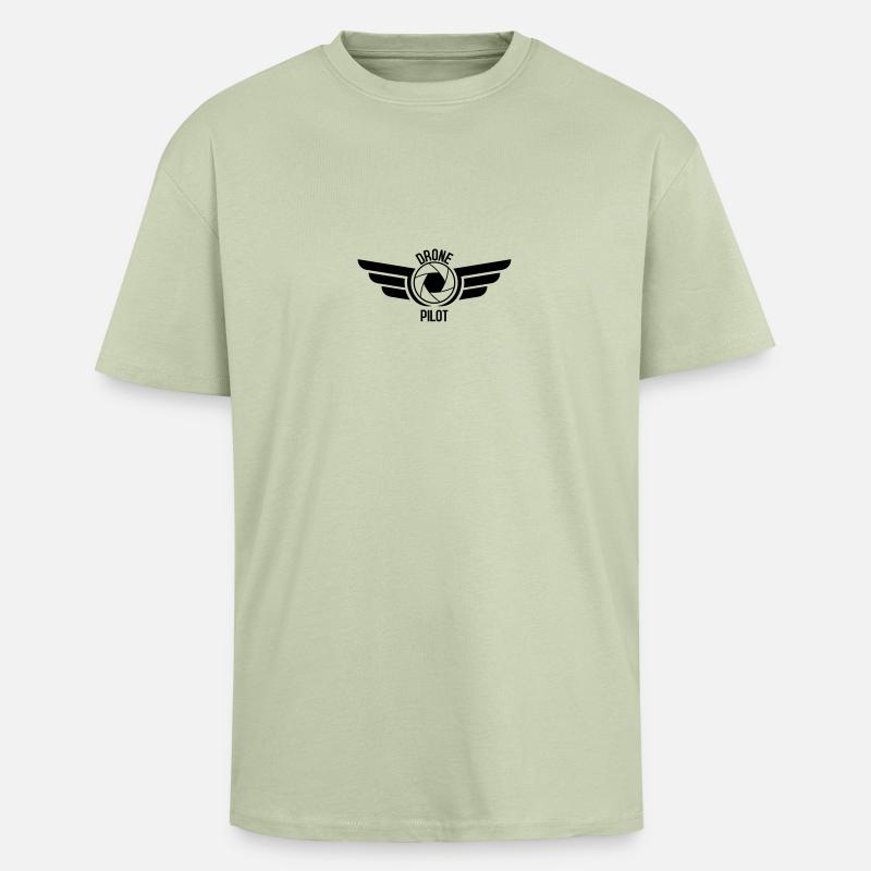 dronepilot 1 - T-shirt unisexe oversize épais - vert sauge léger 