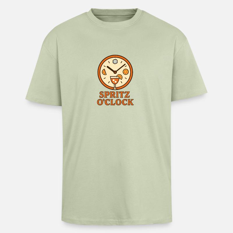 Spritz O’Clock - Oversized Heavyweight Unisex T-Shirt - Leichtes Salbeigrün 