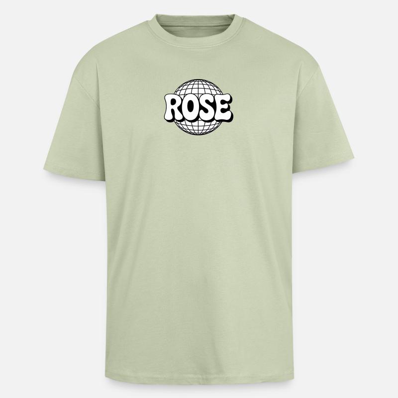 Rose Disco Sphère - T-shirt unisexe oversize épais - vert sauge léger
