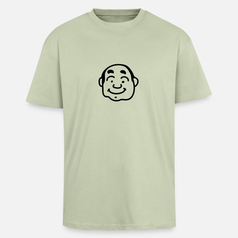 Netter Mann - Opa - Line - Oversized Heavyweight Unisex T-Shirt - Leichtes Salbeigrün 