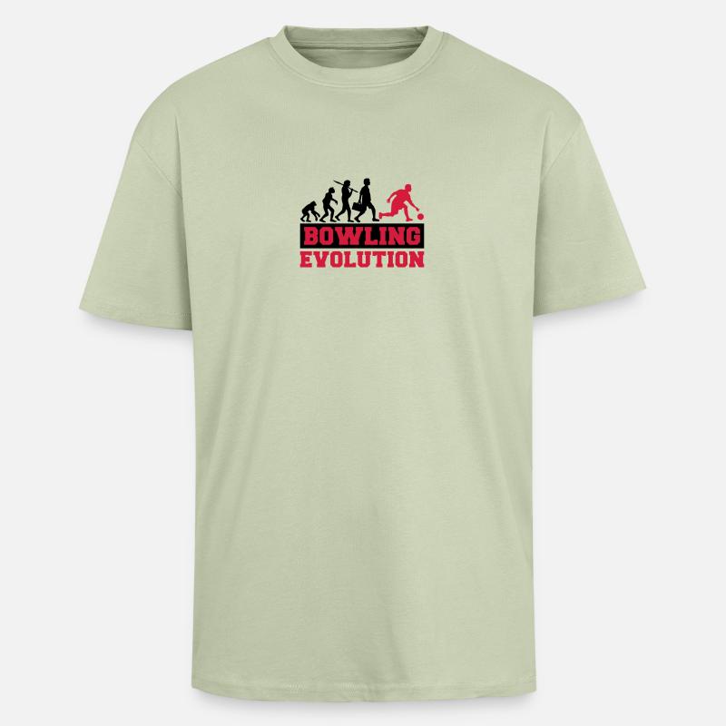 Bowling Evolution - Unisex Oversized Heavyweight T-shirt - soft salvia 