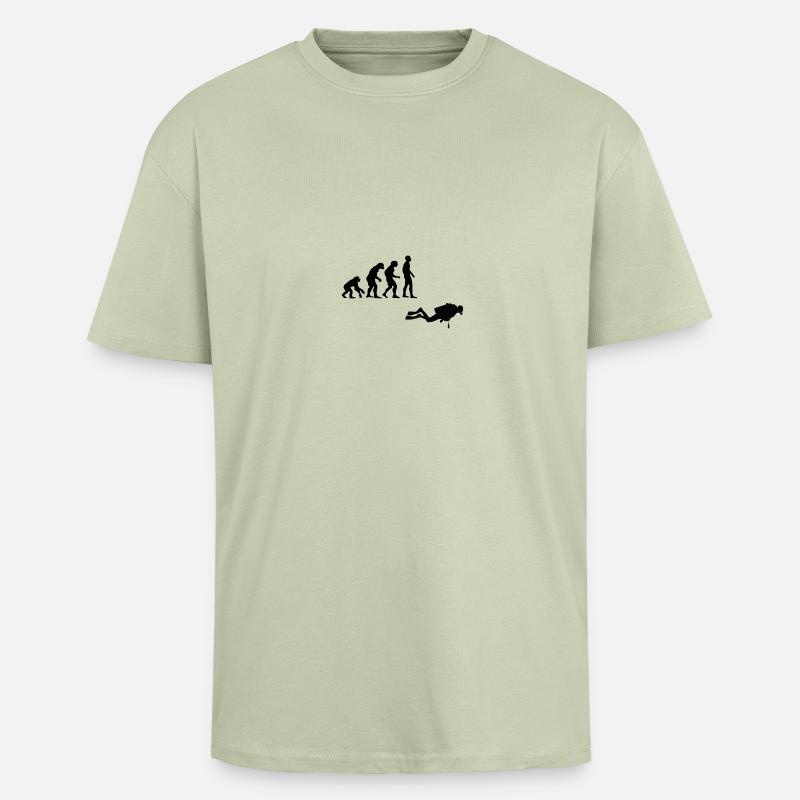 Plongée évolution - T-shirt unisexe oversize épais - vert sauge léger 