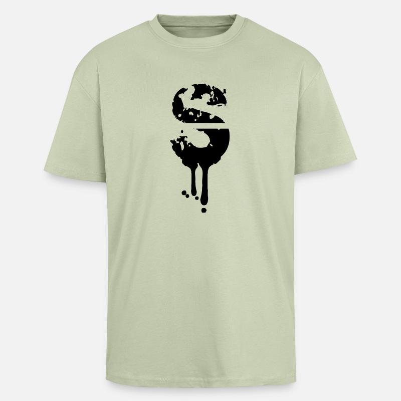 S graffiti stamp drops - Unisex Oversized Heavyweight T-shirt - soft salvia