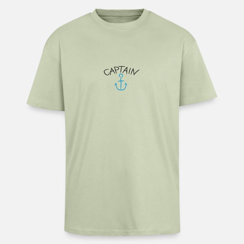 Captain Anchor Comic Logo - Oversized Heavyweight Unisex T-Shirt - Leichtes Salbeigrün 