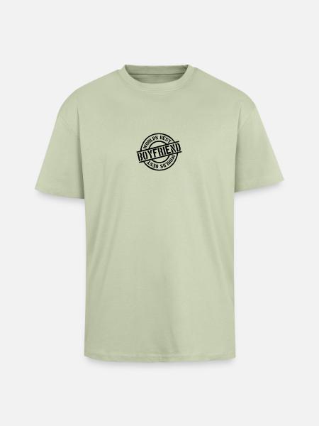 Stempel Worlds best Boyfriend - Unisex Oversized Heavyweight T-shirt - soft salvia 