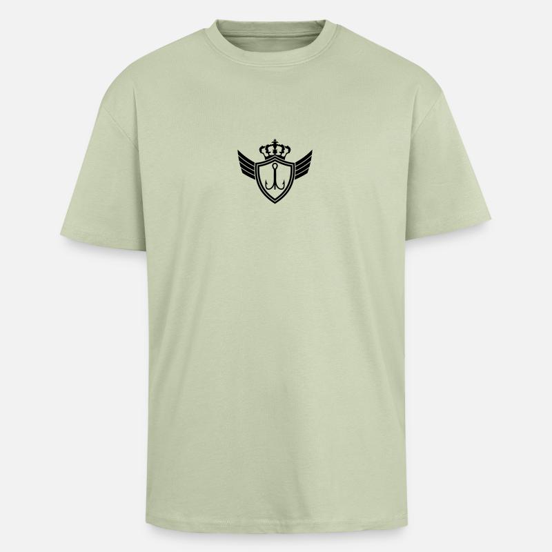 Fishhook Blazon - Oversized Heavyweight Unisex T-Shirt - Leichtes Salbeigrün 