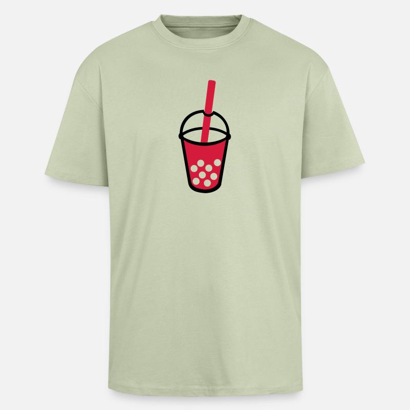 Bubble Tea - Oversized Heavyweight Unisex T-Shirt - Leichtes Salbeigrün 