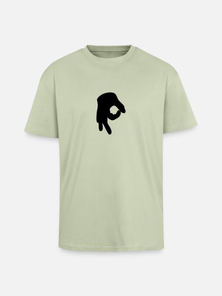 Reingelegt (Handzeichen) - Oversized Heavyweight Unisex T-Shirt - Leichtes Salbeigrün