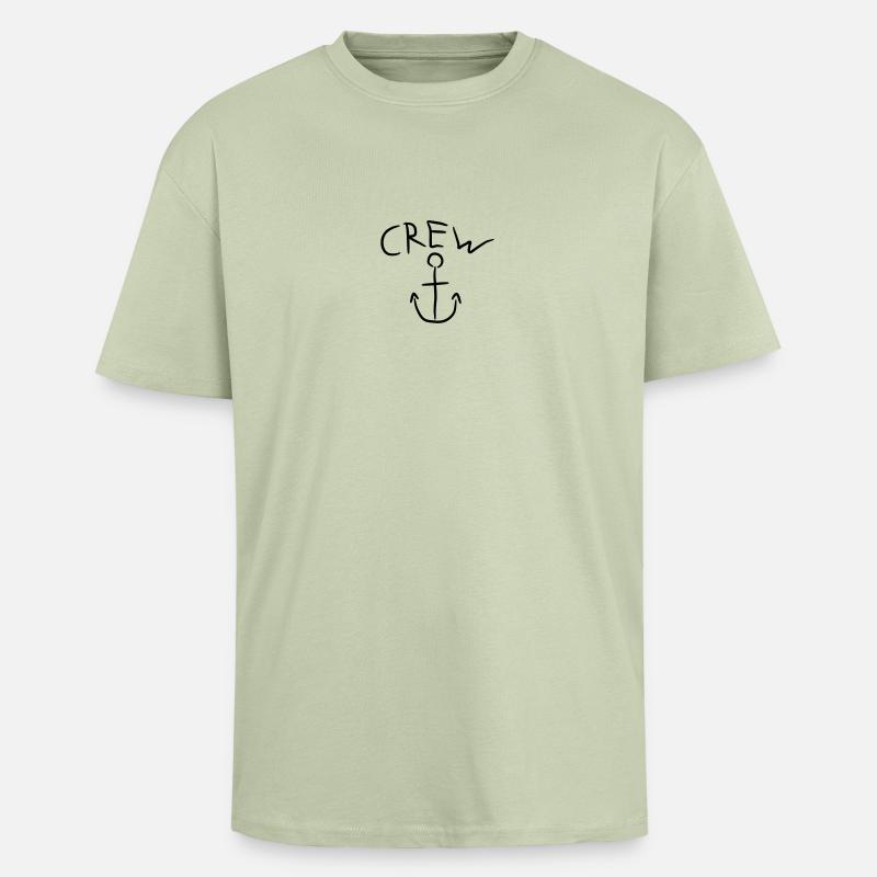 Crew Anchor Comic Logo - Oversized Heavyweight Unisex T-Shirt - Leichtes Salbeigrün 
