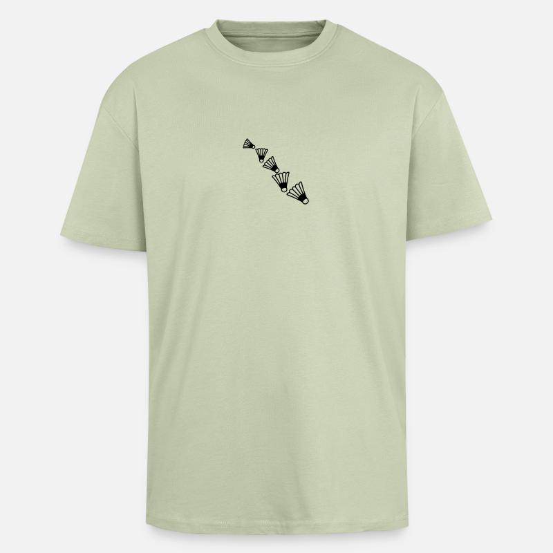 Badmintons Pattern - T-shirt unisexe oversize épais - vert sauge léger 