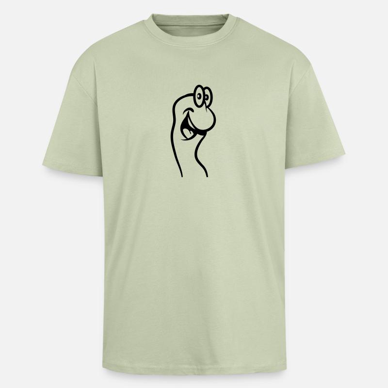 Worm funny fun - Unisex Oversized Heavyweight T-shirt - soft salvia 