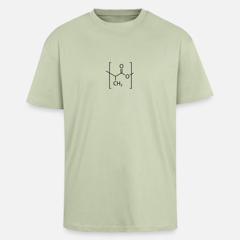Molécule d'acide polylactique (PLA). - T-shirt unisexe oversize épais - vert sauge léger 