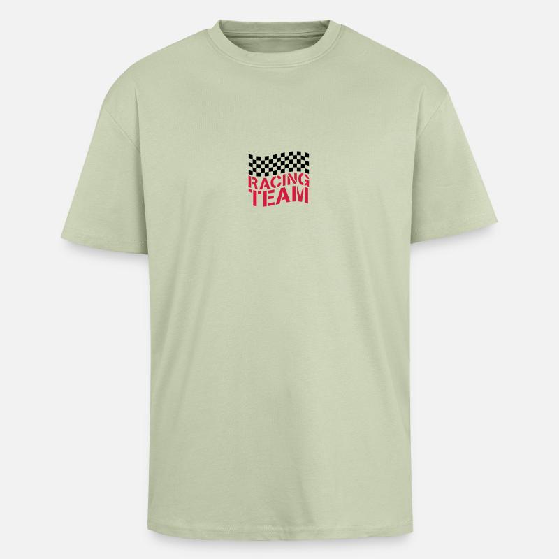 Conception de drapeau Racing Team - T-shirt unisexe oversize épais - vert sauge léger 