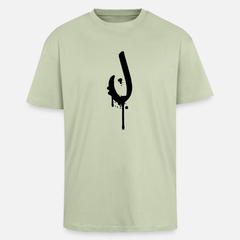 Graffiti J tombe Farbklex spray - T-shirt unisexe oversize épais - vert sauge léger