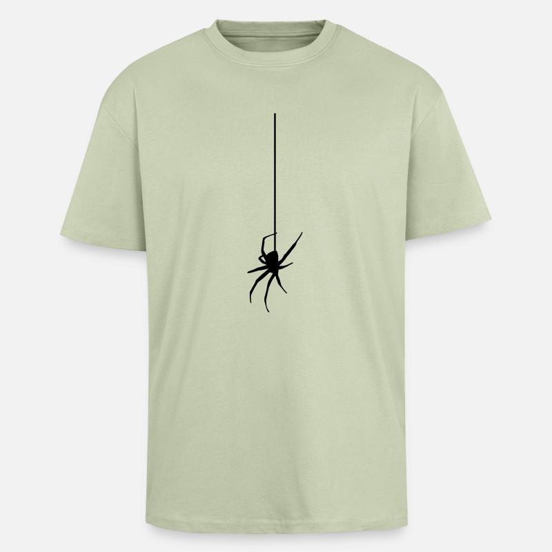 Spider on a thread - Araignée - T-shirt unisexe oversize épais - vert sauge léger 