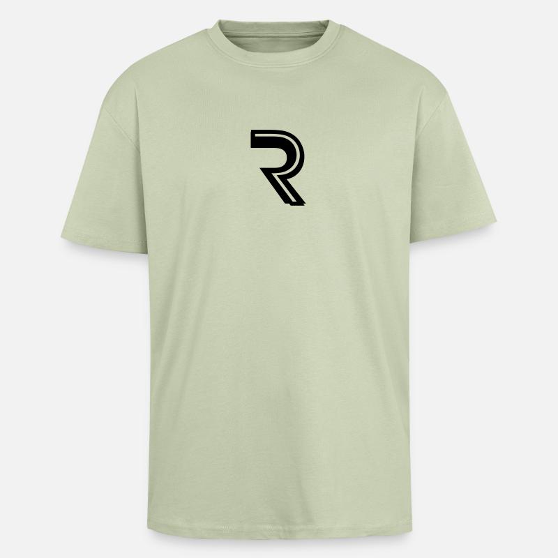 Logo R - T-shirt unisexe oversize épais - vert sauge léger 
