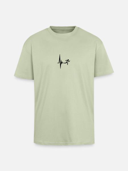 Heartbeat pulse frequency icon race - Unisex Oversized Heavyweight T-shirt - soft salvia