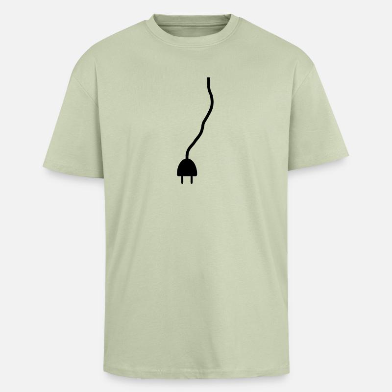 Power - plug - Unisex Oversized Heavyweight T-shirt - soft salvia 