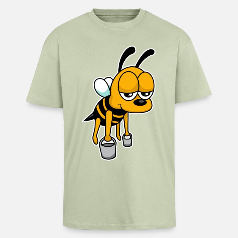 Arbeits-Biene - Oversized Heavyweight Unisex T-Shirt - Leichtes Salbeigrün
