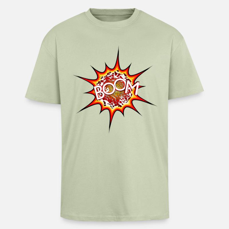 Explosion, Bombe, Explosion, Bombe # - Oversized Heavyweight Unisex T-Shirt - Leichtes Salbeigrün 