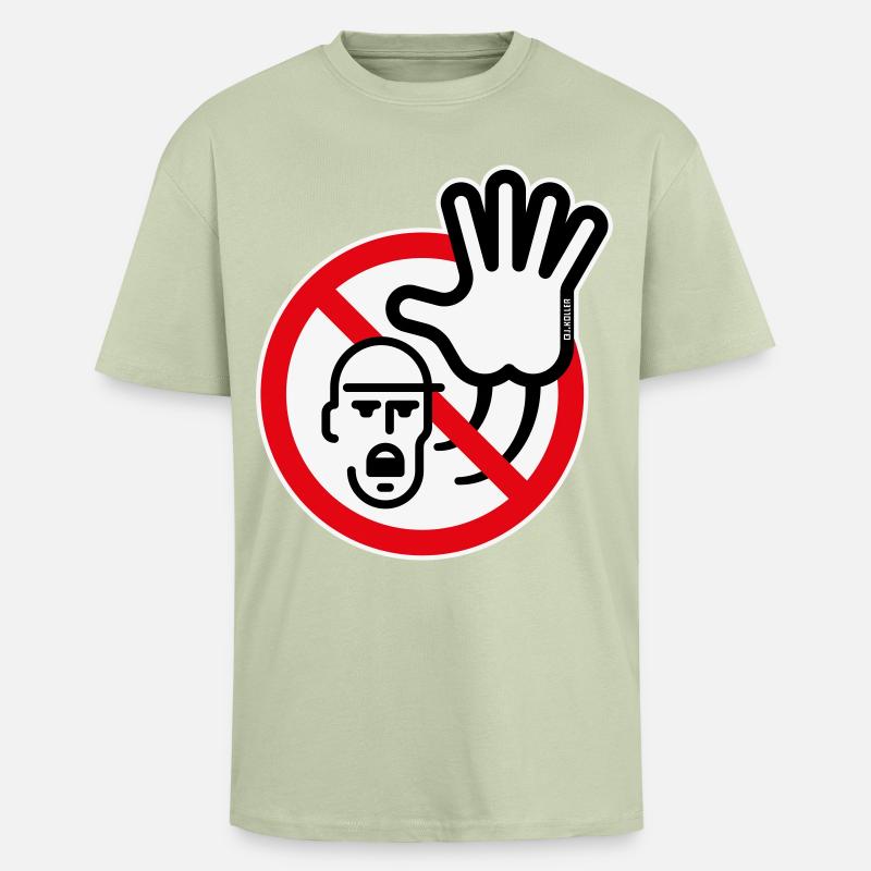 Warnzeichen / Warnung / Verbot (Symbol / 3C) - Oversized Heavyweight Unisex T-Shirt - Leichtes Salbeigrün