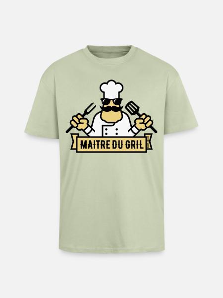 Grill Master (Grill / BBQ / BBQ / 3C) - Unisex Oversized Heavyweight T-shirt - soft salvia