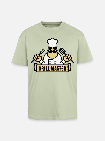 Grill Master (Grilling / Barbecue / BBQ / 3C) - Unisex Oversized Heavyweight T-shirt - soft salvia 