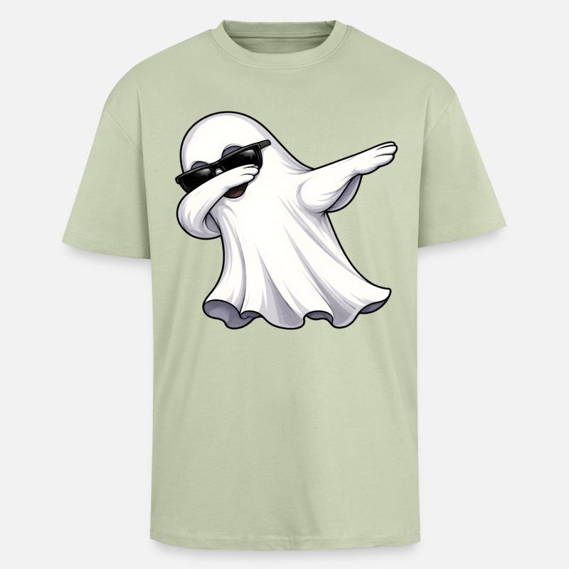 Dabbing Geist - Oversized Heavyweight Unisex T-Shirt - Leichtes Salbeigrün 