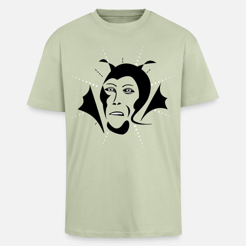 Diable / Teufel - T-shirt unisexe oversize épais - vert sauge léger