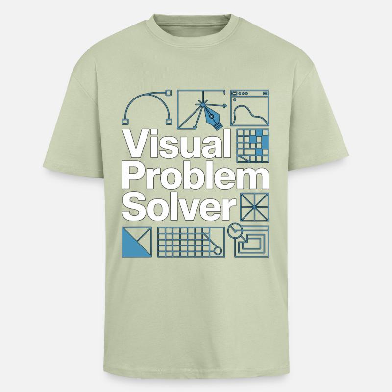 Graphic Designer Visual Problem Creative Designer - Oversized Heavyweight Unisex T-Shirt - Leichtes Salbeigrün 