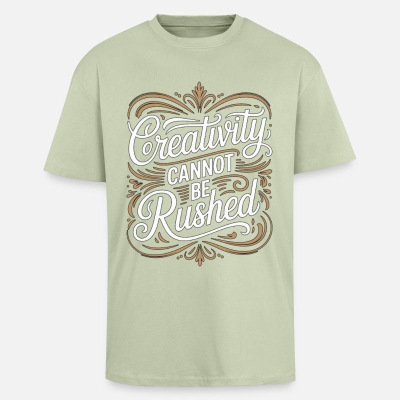 Graphic Designer Creativity Cannot Visual Artist - Unisex Oversized Heavyweight T-shirt - soft salvia 
